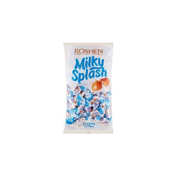 تافی مغزدار شیری روشن Roshen Milky Splash بسته 1 کیلویی