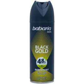 دئودورانت بدن مردانه باباریا babaria مدل بلک گلد black gold بدون آلومینیوم حجم 200 میل