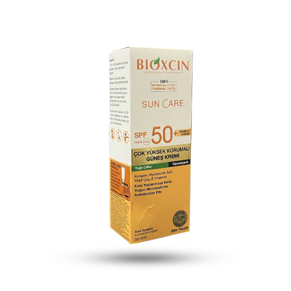 کرم ضد آفتاب رنگی بیوکسین +SPF50 مناسب پوست چرب 50 میل