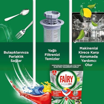 قرص ماشین ظرفشویی فیری مدل Platinum Plus بسته 40 عددی قرص ماشین ظرفشویی فیری مدل Platinum Plus بسته 40 عددی