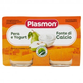 پوره میوه ایتالیایی پلاسمون  با ماست و گلابی  PLASMON  YOGURT AND PEAR بسته دو عددی 240 گرم