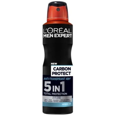 اسپری دئودورانت لورال Loreal مردانه مدل Carbon Protect حجم 150 میل اسپری دئودورانت لورال Loreal مردانه مدل Carbon Protect حجم 150 میل