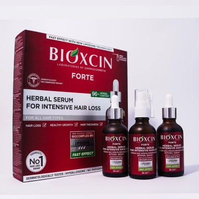 پک 3 عددی سرم مو ضد ریزش بیوکسین BIOXCIN مدل FORTE حجم 50 میل پک 3 عددی سرم مو ضد ریزش بیوکسین BIOXCIN مدل FORTE حجم 50 میل