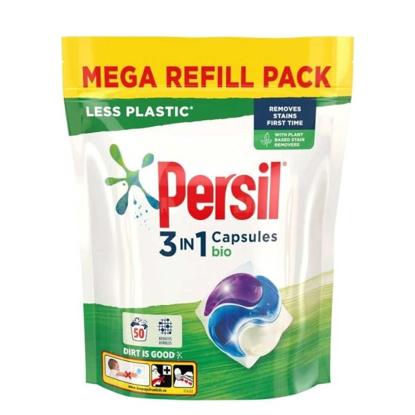 قرص ماشین لباسشویی پرسیل مدل Persil 3 In 1 Capsules Bio بسته 50 عددی
