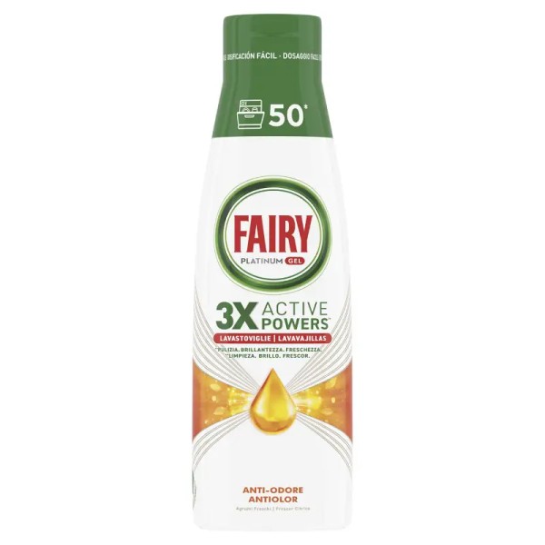 ژل ظرفشویی فیری Fairy مدل 3X Active Power حجم 1000 میل 50 بار مصرف