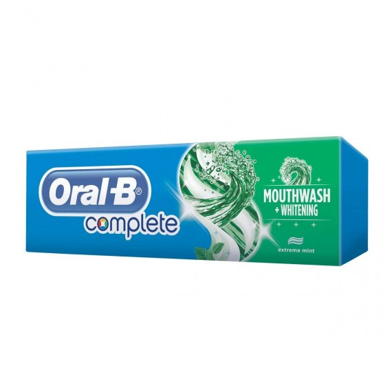 خمیر دندان اورال بی ORAL-B نعنایی مدل COMPLETE MOUTHWASH+WHITENING حجم 100 میل