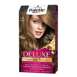 کیت رنگ مو بلوند متوسط پلت سری Deluxe مدل Kalici شماره 7.0